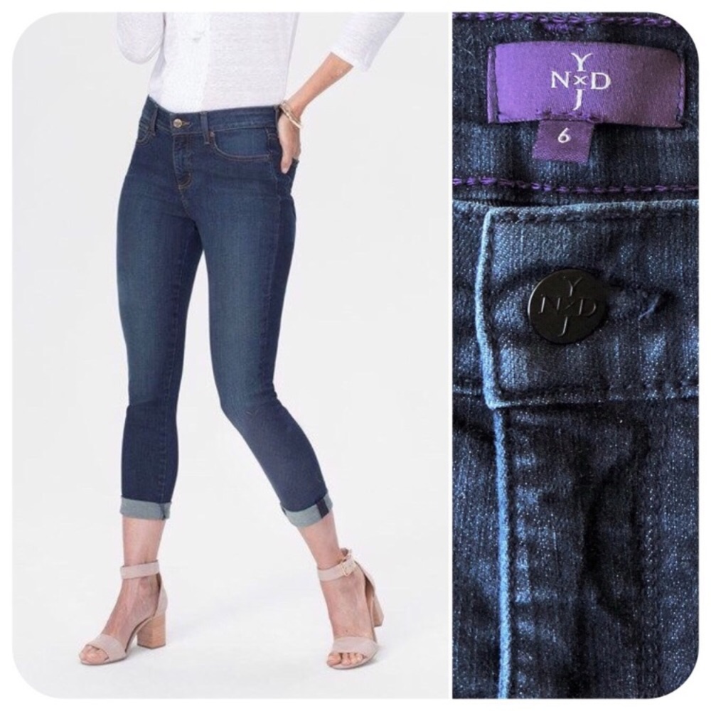 NYDJ stretch denim ankle capris EUC